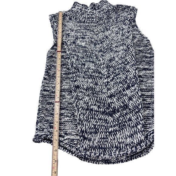 White House Black Market Sleeveless Marled Knit Turtleneck Sweater Top Size S Bl - Picture 7 of 10